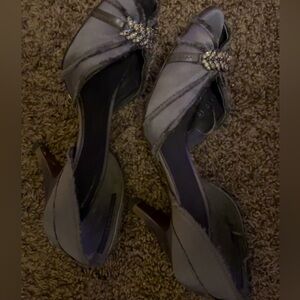 Pedro Garcia dark gray Satin Heels